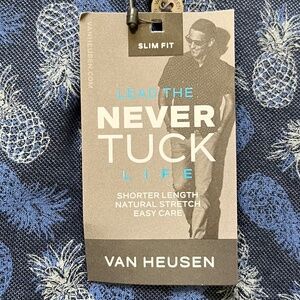For the perfect untucked look! Van Heusen Men's size S/P Slim fit
